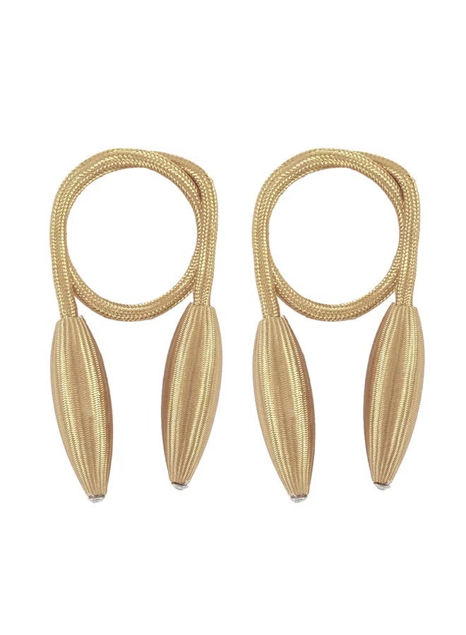 زوج واحد من مشابك ربط الستائر المغناطيسية الذهبية، مقاس 18 × 5 × 13 سم